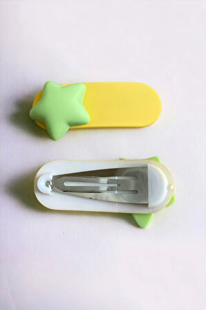 Çocuk 2 Adet Yıldız Figürlü Çıtçıt Toka