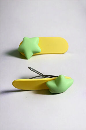 Çocuk 2 Adet Yıldız Figürlü Çıtçıt Toka