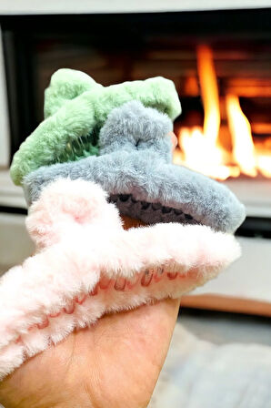 Kadın Peluş Model 3 Adet Büyük Boy 14 Cm Mandal Toka Seti