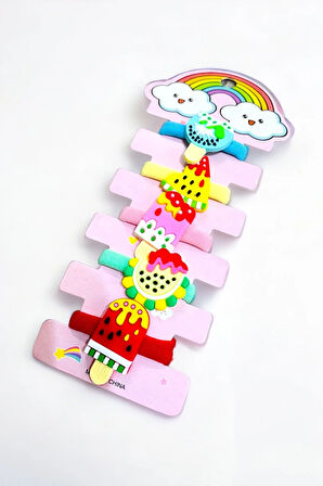 Çocuk 5 Adet Figürlü Rengarenk Havlu Toka Seti