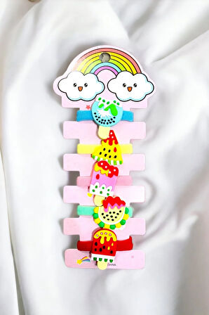 Çocuk 5 Adet Figürlü Rengarenk Havlu Toka Seti