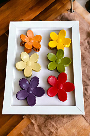 Papatya Model 6 Adet 6 Cm Büyük Boy Mandal Toka