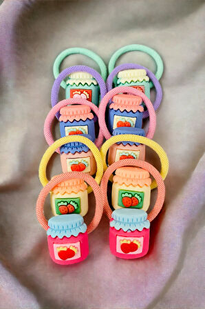 Çocuk 10 Adet Figürlü Rengarenk Lastik Toka Seti