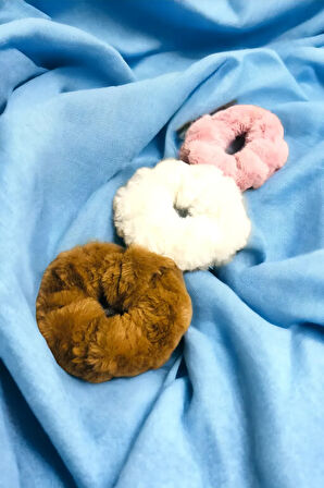 Kadın 3 Adet Peluş Lastik Toka