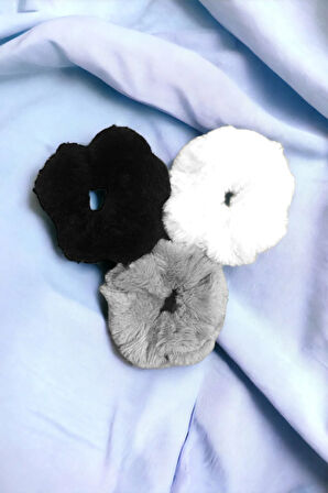 Kadın 3 Adet Peluş Lastik Toka