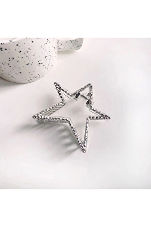 Kadın Yıldız Model Yüksek Kalite Kararmaz 6 Cm Metal Toka