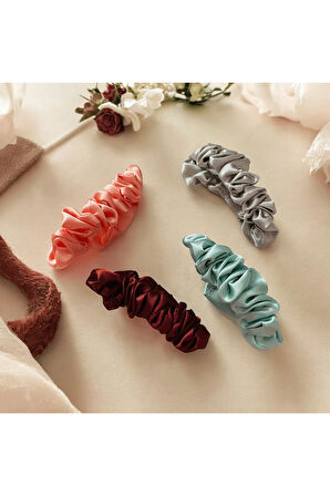 Göz Alıcı Saten Büzgülü Toka Seti