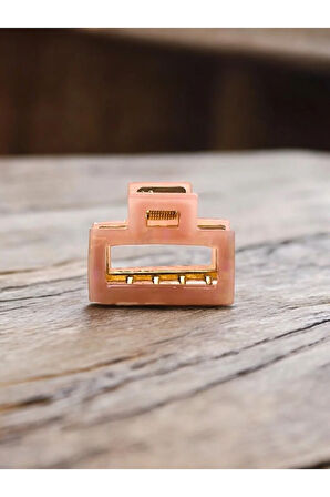 Kadın Minik Altın Detaylı 4 Cm Kemik Mandal Toka