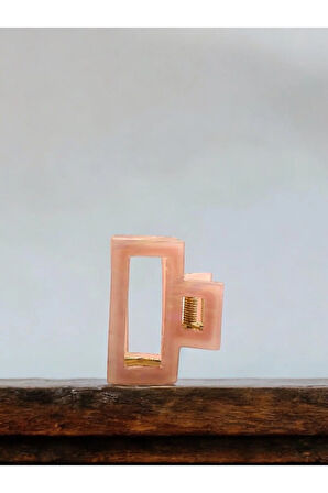 Kadın Minik Altın Detaylı 4 Cm Kemik Mandal Toka