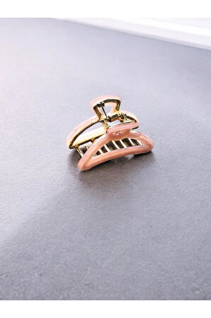 Kadın Minik Altın Detaylı 4 Cm Kemik Mandal Toka