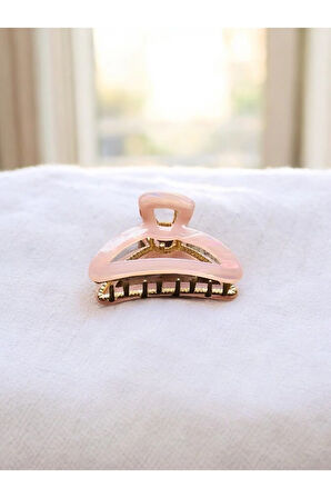 Kadın Minik Altın Detaylı 4 Cm Kemik Mandal Toka