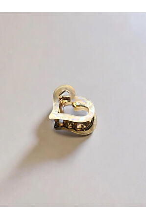 Kadın Minik Altın Detaylı 4 Cm Kemik Mandal Toka