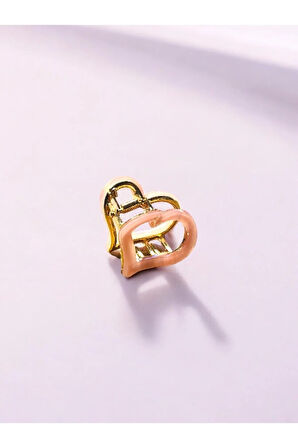 Kadın Minik Altın Detaylı 4 Cm Kemik Mandal Toka