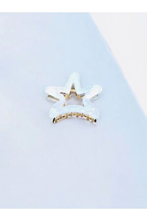 Kadın Minik Altın Detaylı 4 Cm Kemik Mandal Toka