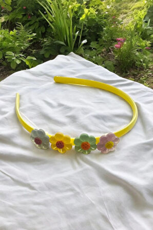 Çocuk Papatya Figürlü Soft Renklerde Taç