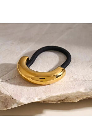 Kadın Gold Metal Lastik Toka