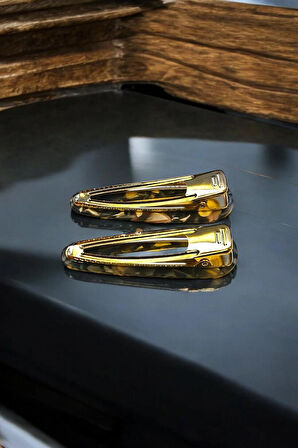 Kadın Akrilik 6,5 Cm Altın Metal Pens Toka