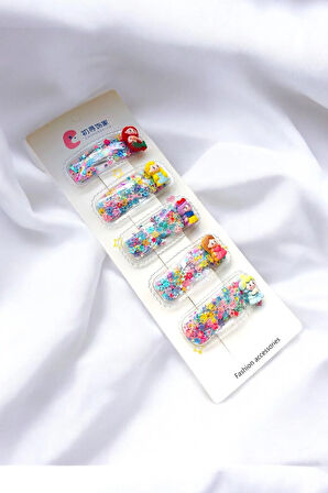 Çocuk Karakterli Pullu 5 Adet 5,5 Cm Çıtçıt Toka Seti