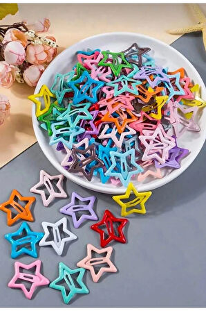 Çocuk 6'lı Yıldız Figürlü Karışık Renklerde Çıt Çıt Seti