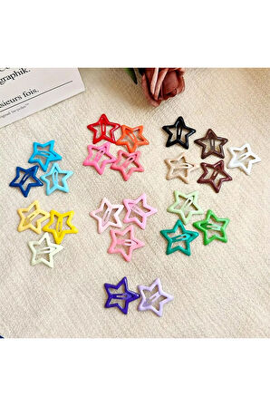 Çocuk 6'lı Yıldız Figürlü Karışık Renklerde Çıt Çıt Seti
