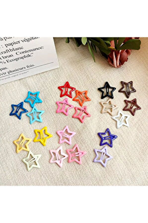 Çocuk 6'lı Yıldız Figürlü Karışık Renklerde Çıt Çıt Seti