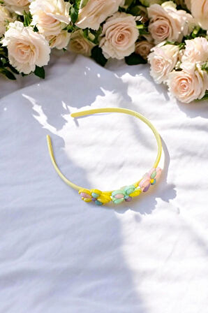 Çocuk Papatya Figürlü Parlak Renklerde Taç