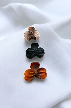 Kadın Kahverengi Tonlarında 3 Adet 4-5 Cm 1. Sınıf Mandal Toka