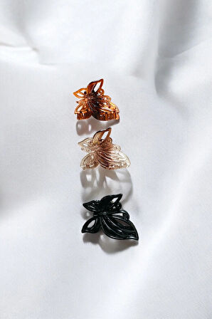 Kadın Kahverengi Tonlarında 3 Adet 4-5 Cm 1. Sınıf Mandal Toka