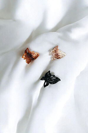 Kadın Kahverengi Tonlarında 3 Adet 4-5 Cm 1. Sınıf Mandal Toka