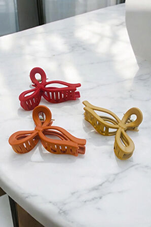 Kadın 3 Adet 11 Cm Mat Mandal Toka