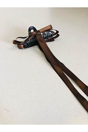 Kadın Renkli Kurdaleli Siyah Mandal Toka (10 Cm)