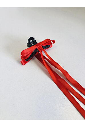 Kadın Renkli Kurdaleli Siyah Mandal Toka (10 Cm)