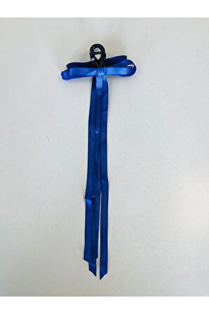 Kadın Renkli Kurdaleli Siyah Mandal Toka (10 Cm)