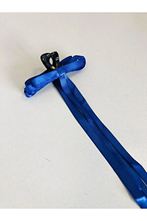 Kadın Renkli Kurdaleli Siyah Mandal Toka (10 Cm)