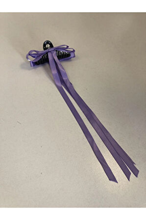 Kadın Renkli Kurdaleli Siyah Mandal Toka (10 Cm)