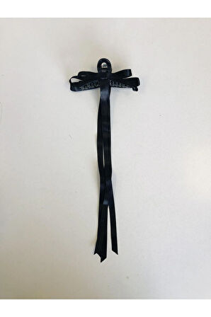 Kadın Renkli Kurdaleli Siyah Mandal Toka (10 Cm)