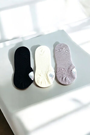 Kadın 3 Adet Yüksek Kalite Görünmez Sneaker Çorap Seti