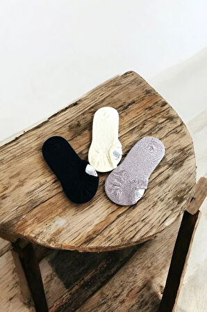 Kadın 3 Adet Yüksek Kalite Görünmez Sneaker Çorap Seti