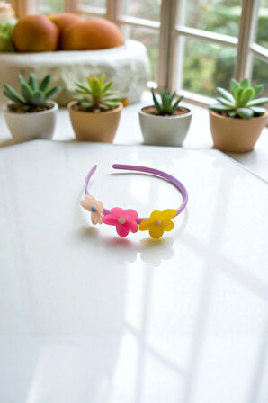 Çocuk Çiçek Figürlü Parlak Renklerde Taç