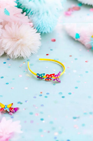 Çocuk Kelebek Figürlü Parlak Renklerde Taç