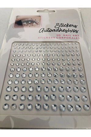 Kendinden Yapışkanlı Taş Sticker – 3D Nail Art & Yüz Taşı | 165’li Farklı Boylarda Set