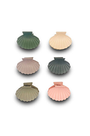 Deniz Kabuğu Model 6 Adet Büyük Boy 7 Cm Mandal Toka