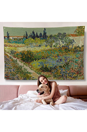 Vincent van Gogh - Çiçek Bahçesi Duvar Örtüsü - Flowering Garden with Path-7182