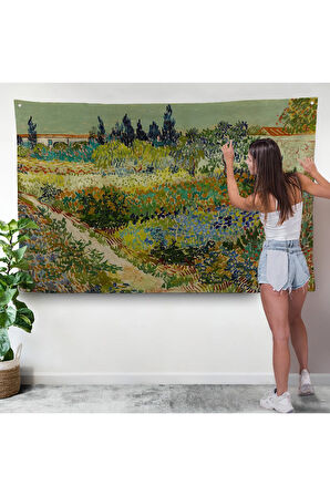 Vincent van Gogh - Çiçek Bahçesi Duvar Örtüsü - Flowering Garden with Path-7182