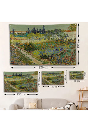 Vincent van Gogh - Çiçek Bahçesi Duvar Örtüsü - Flowering Garden with Path-7182