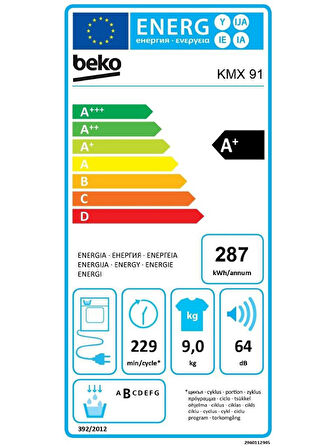 Beko KMX 91 9 kg Çamaşır Kurutma Makinesi