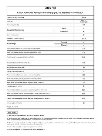Beko KMX 91 9 kg Çamaşır Kurutma Makinesi