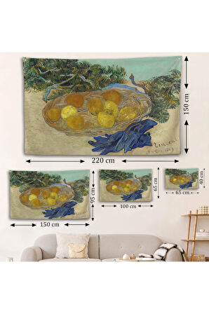 Vincent Van Gogh - Mavi Eldivenli Portakal ve Limonların Natürmortu Duvar Örtüsü-7188