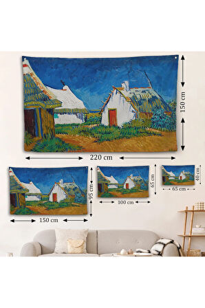 Vincent Van Gogh - Saintes Maries'de Üç Beyaz Kulübe Duvar Örtüsü-7189