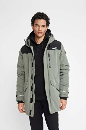 DeFactoFit Su İtici Regular Fit Kapüşonlu Tafta Parka Parka